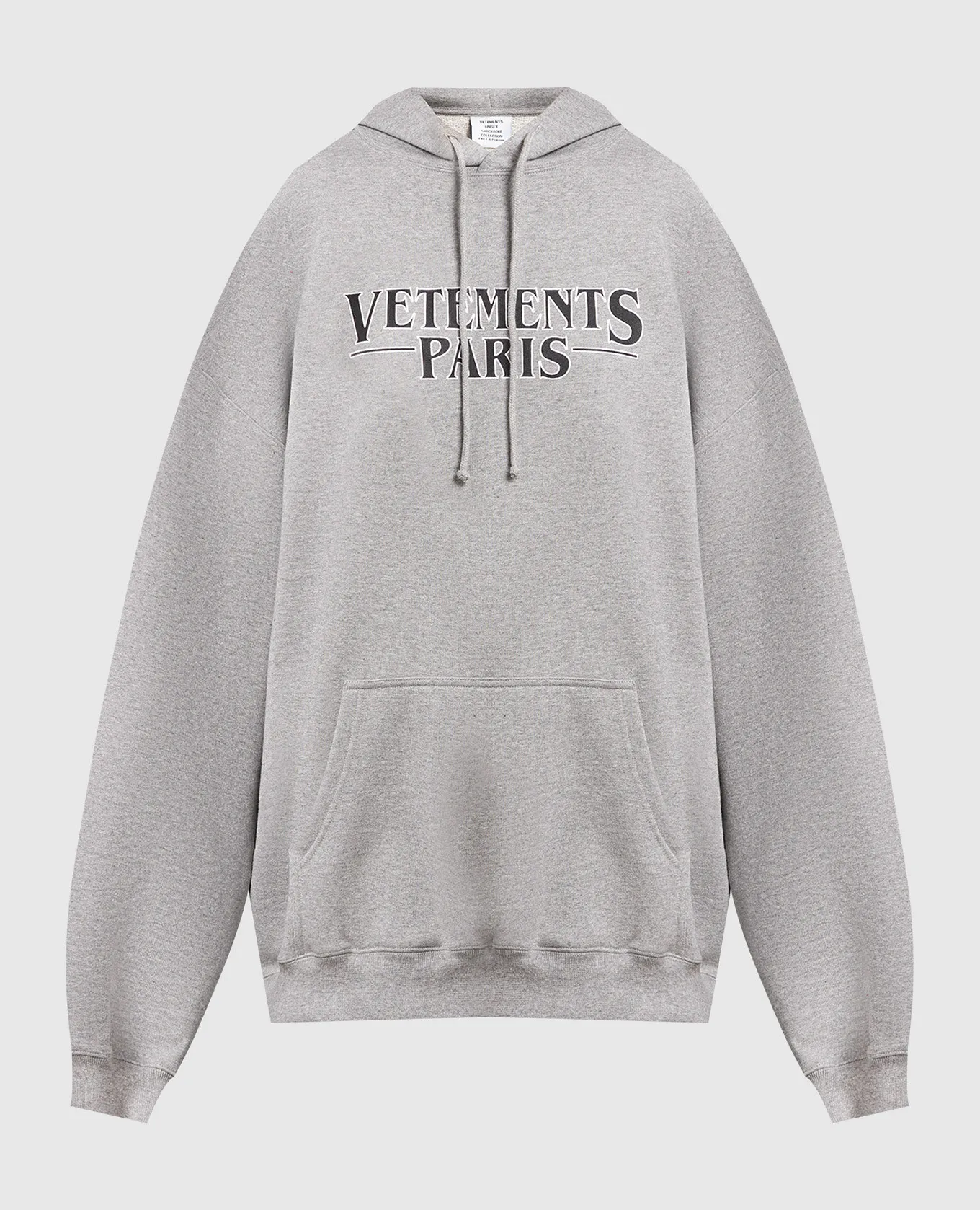 Vetements Felpa grigia con cappuccio e stampa logo UE54HD500G