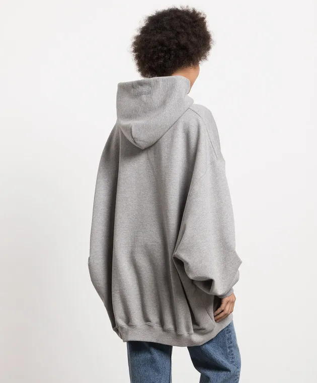 Vetements Felpa grigia con cappuccio e stampa logo UE54HD500G