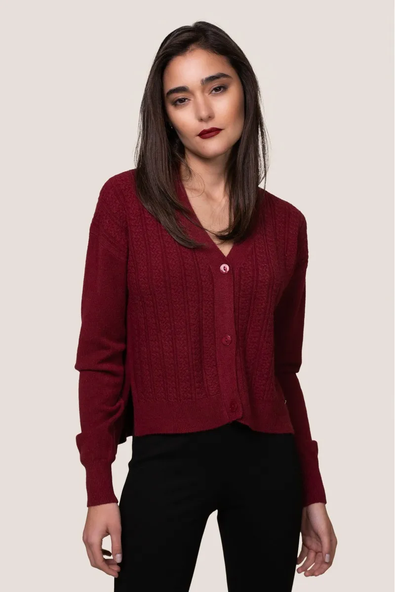 WHITE WISE CARDIGAN CON TRECCE - WW19070 