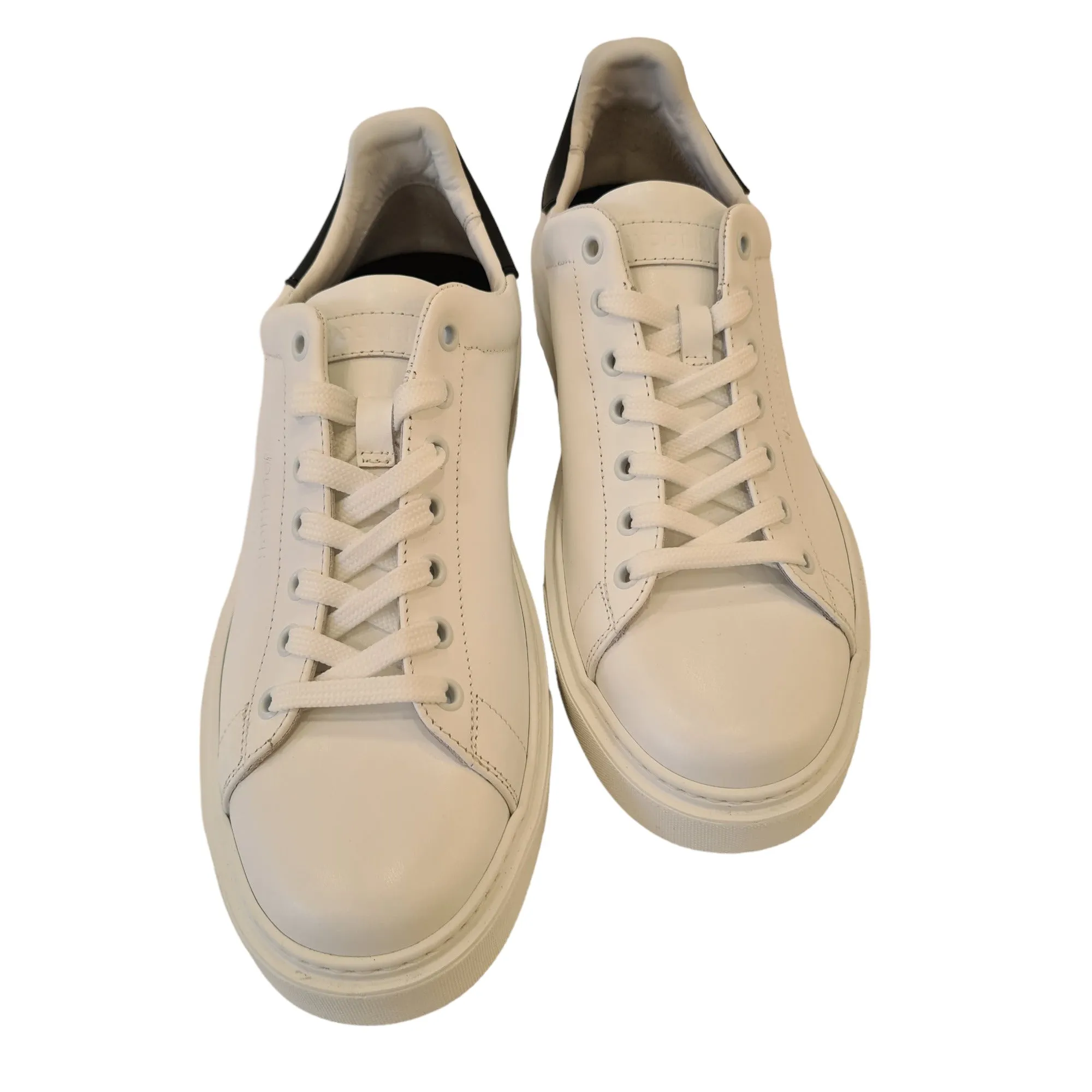 Woolrich Sneakers Uomo Pelle Bianco e Nero fondo gomma rif.26
