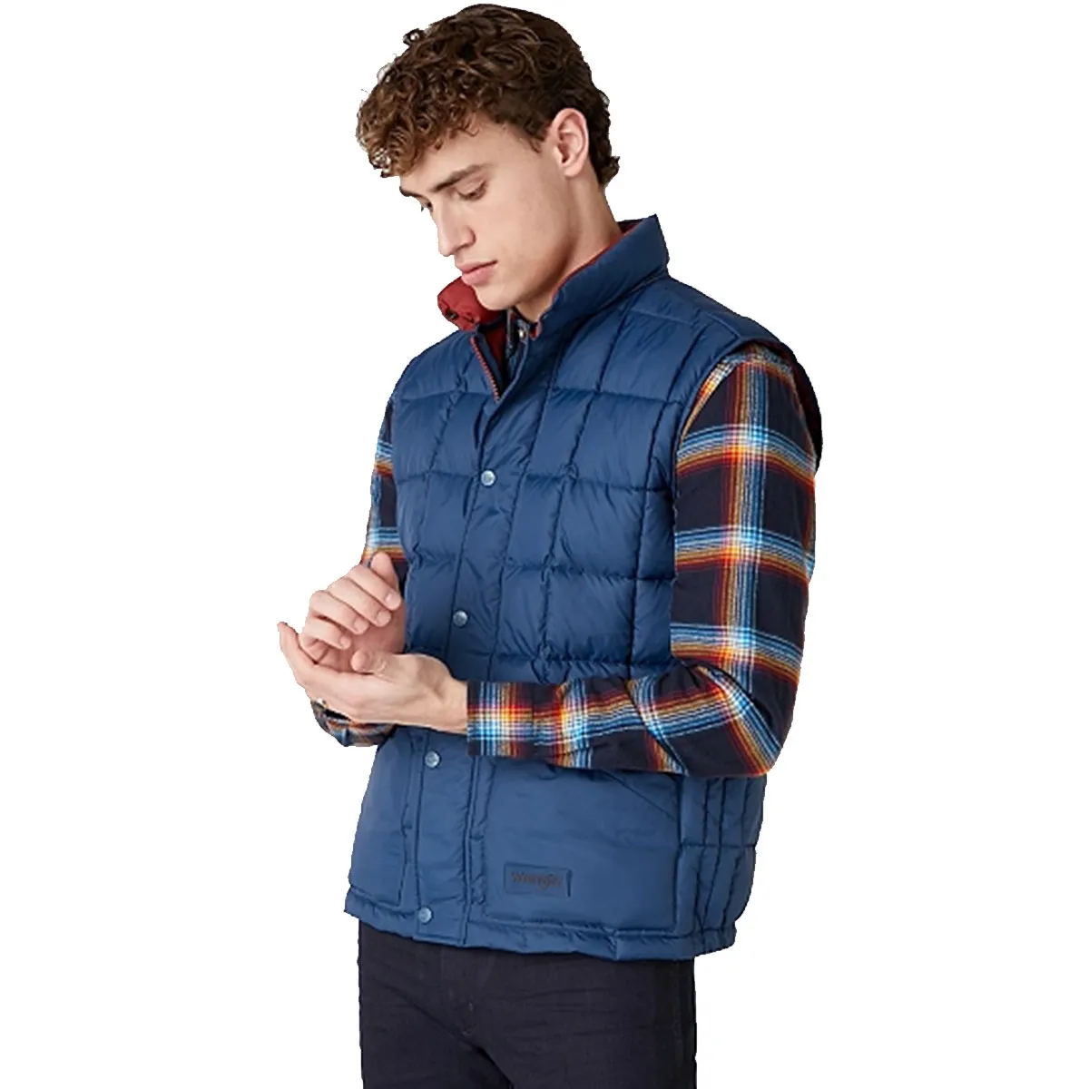 Wrangler smanicato the vest dark blue teal uomo