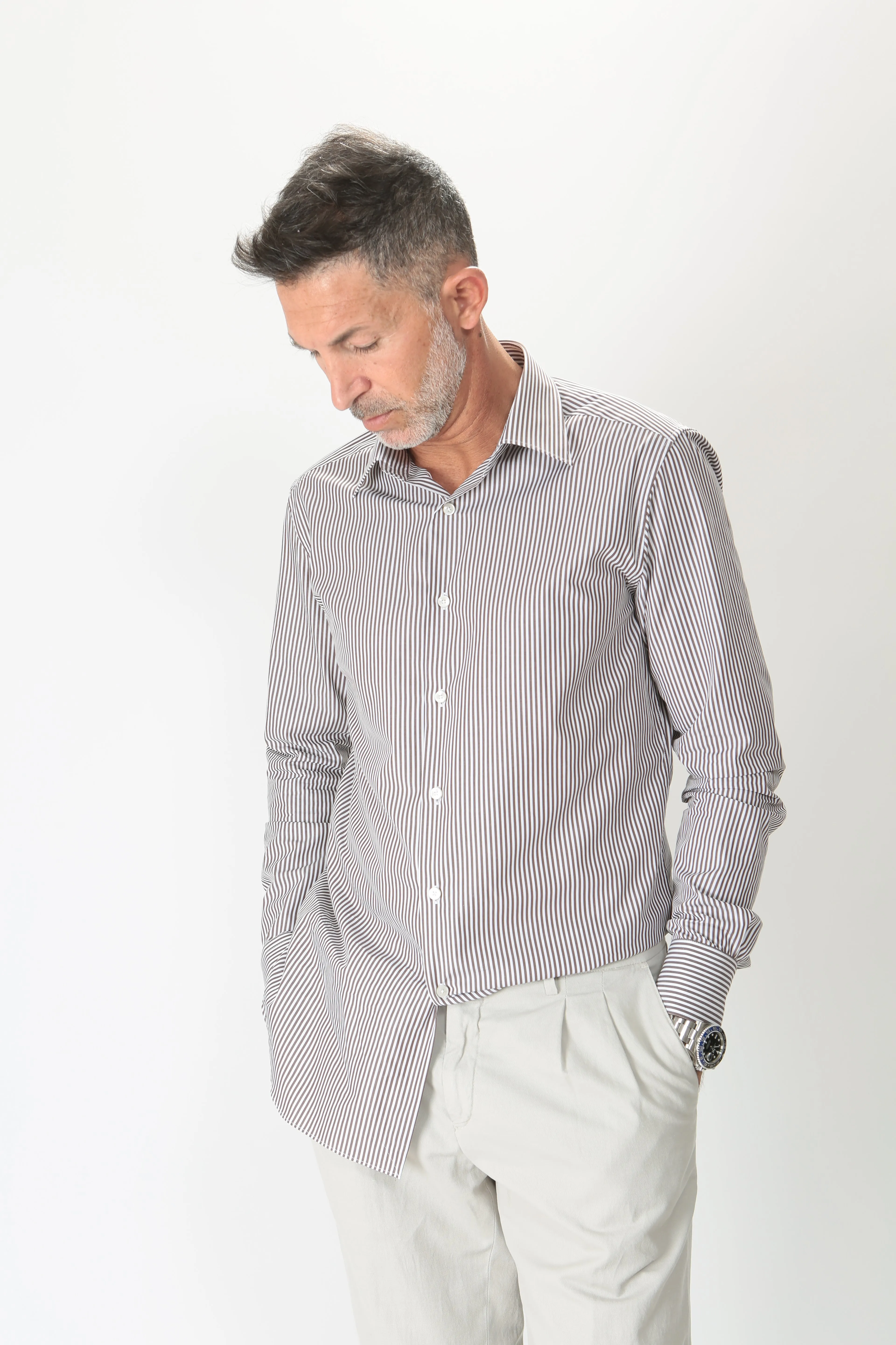 Xacus Camicia tailor fit a righe 11232.088