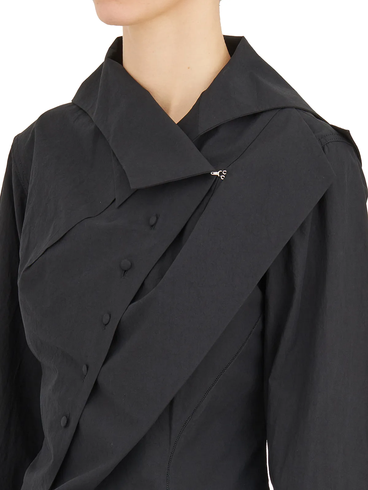 YEHUAFAN  CAMICIA ASIMMETRICA IN COTONE 