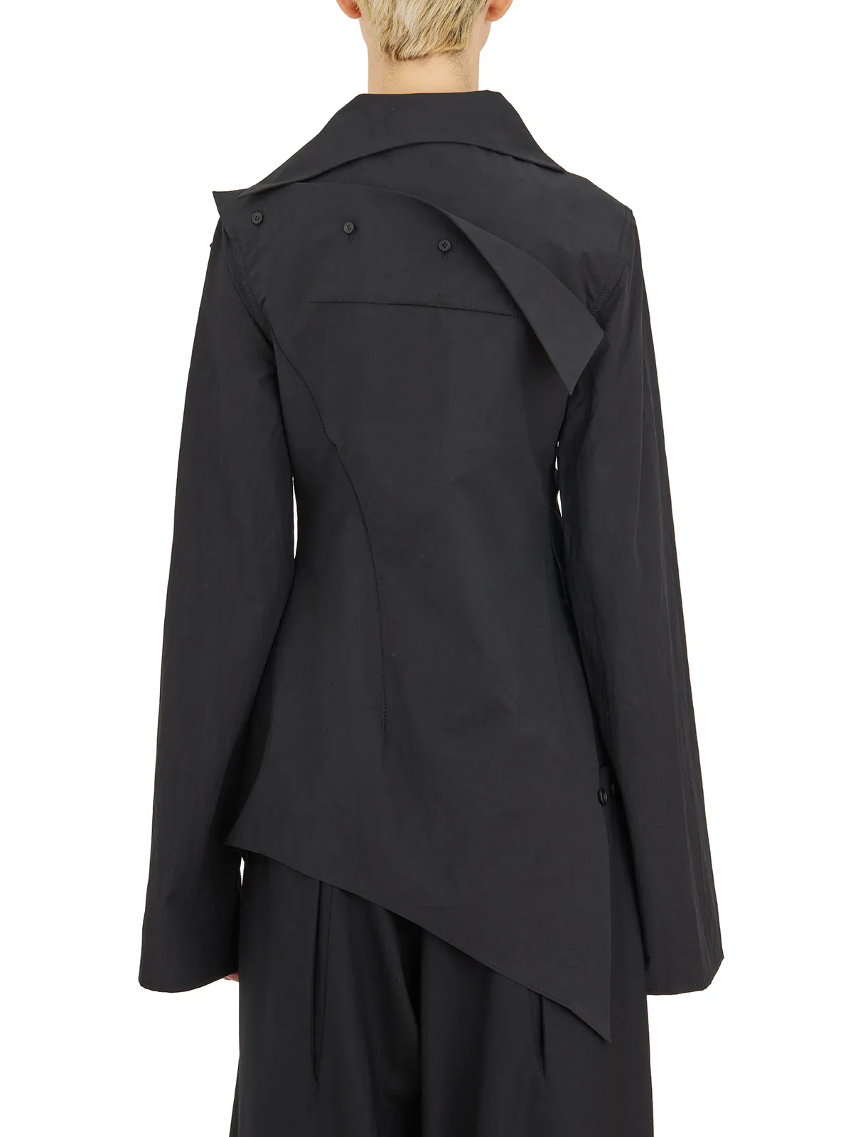 YEHUAFAN  CAMICIA ASIMMETRICA IN COTONE 